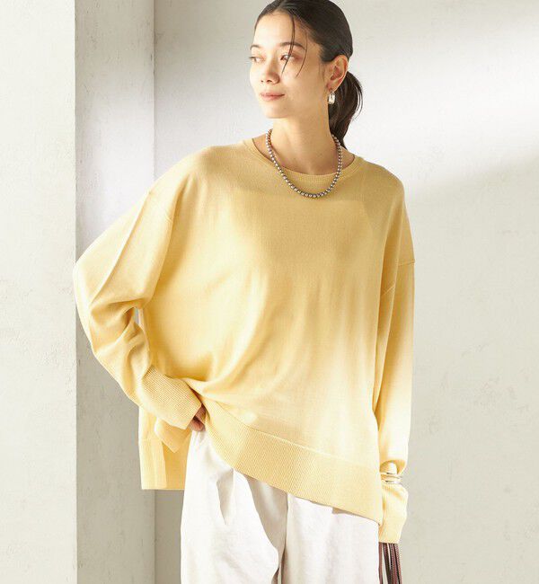 SHIPS for women「〈手洗い可能〉14G ウォッシャブル クルーネック ニット プルオーバー」|ニット・セーター|