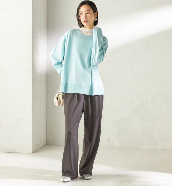 SHIPS for women「〈手洗い可能〉14G ウォッシャブル クルーネック ニット プルオーバー」|ニット・セーター|