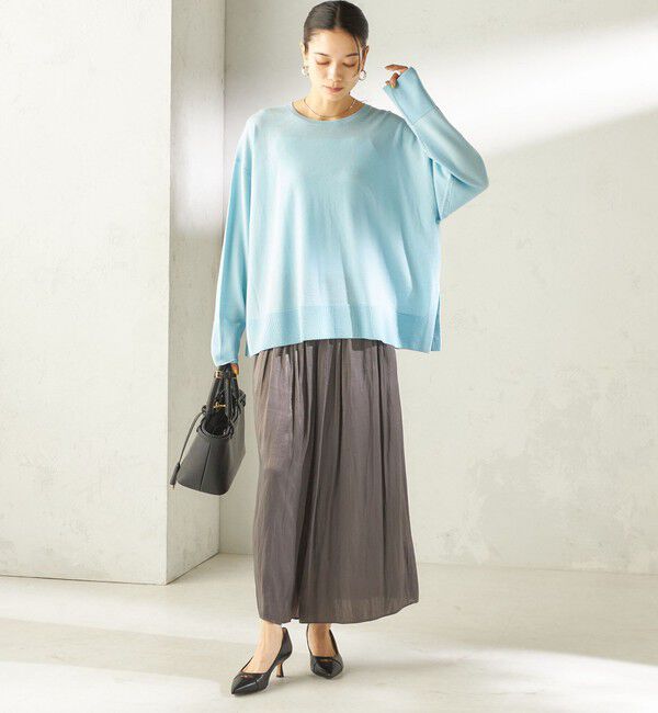 SHIPS for women「〈手洗い可能〉14G ウォッシャブル クルーネック ニット プルオーバー」|ニット・セーター|