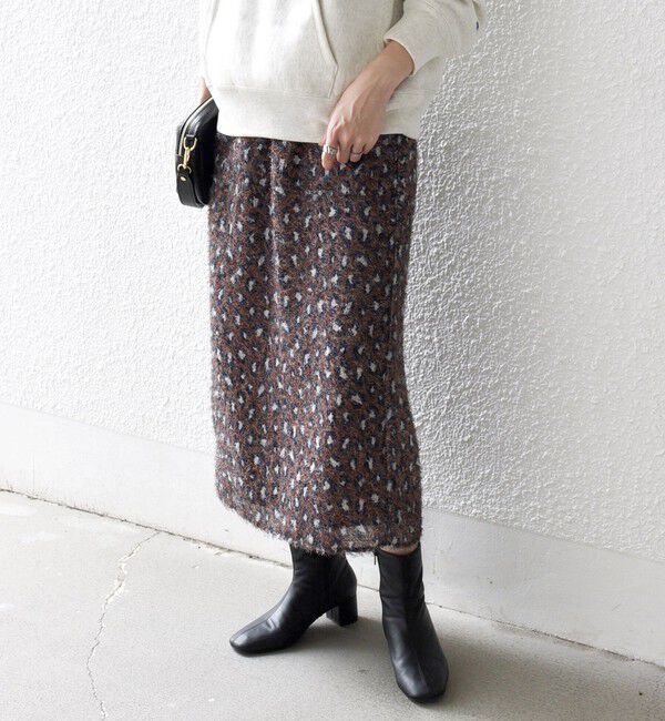 SHIPS any「SHIPS any:〈手洗い可能〉レオパード ジャカード Iライン イージー スカート」|タイト|