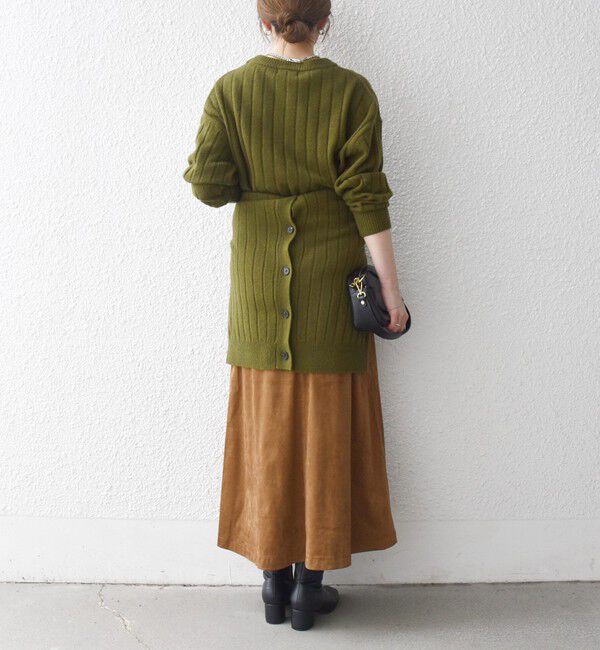 SHIPS any「SHIPS any: ポリエステル スエード フロント ボタン Aライン スカート」|スカート|