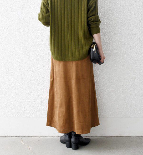 SHIPS any「SHIPS any: ポリエステル スエード フロント ボタン Aライン スカート」|スカート|