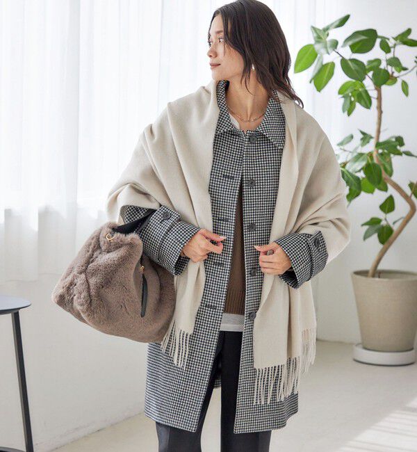 SHIPS for women「千鳥 / ソリッド ウール メルトン ステンカラー コート」|ステンカラーコート|