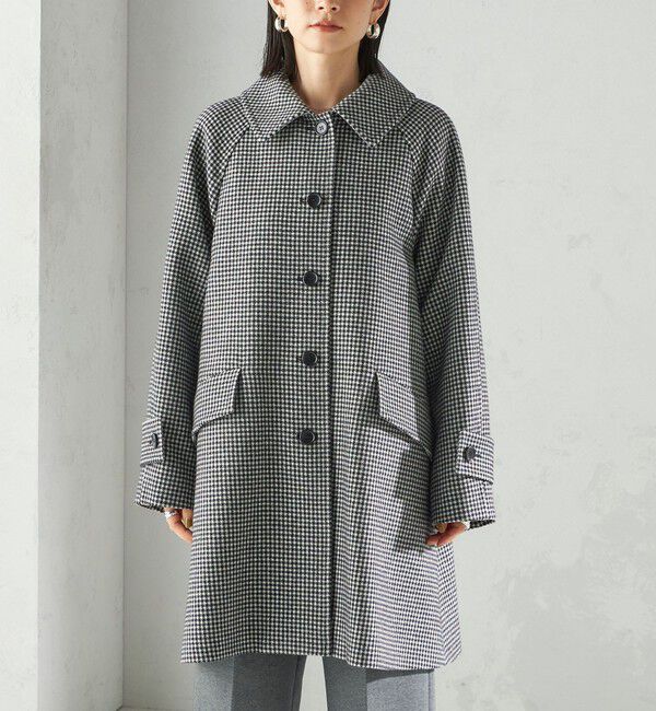 SHIPS for women「千鳥 / ソリッド ウール メルトン ステンカラー コート」|ステンカラーコート|