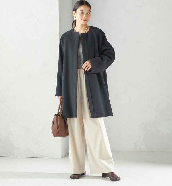 SHIPS for women「Pure SUPER100 ノーカラー コート」|ノーカラーコート|