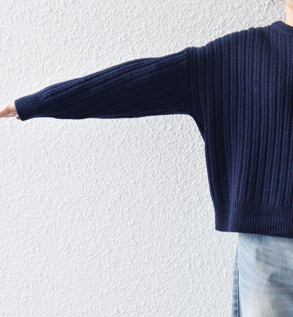 SHIPS any「SHIPS any: リブ タック編み クルーネック ボタン ニット プルオーバー」|ニット・セーター|