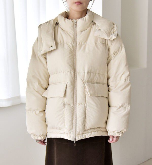 quaranciel「quaranciel: フーディー & ハイネック 2way ショート ダウン ジャケット」|ダウン|