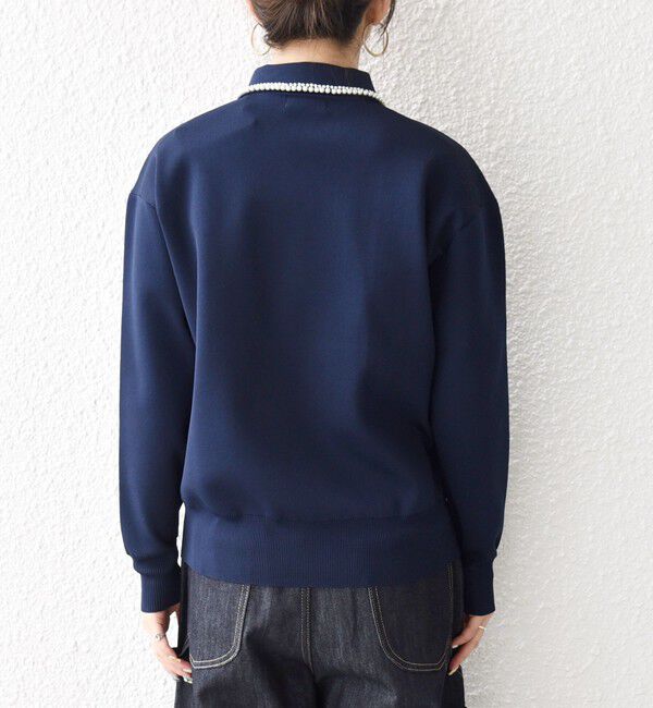 SHIPS any「SHIPS any:〈手洗い可能〉パール モチーフ 襟付き スキッパー ニット プルオーバー」|ニット・セーター|