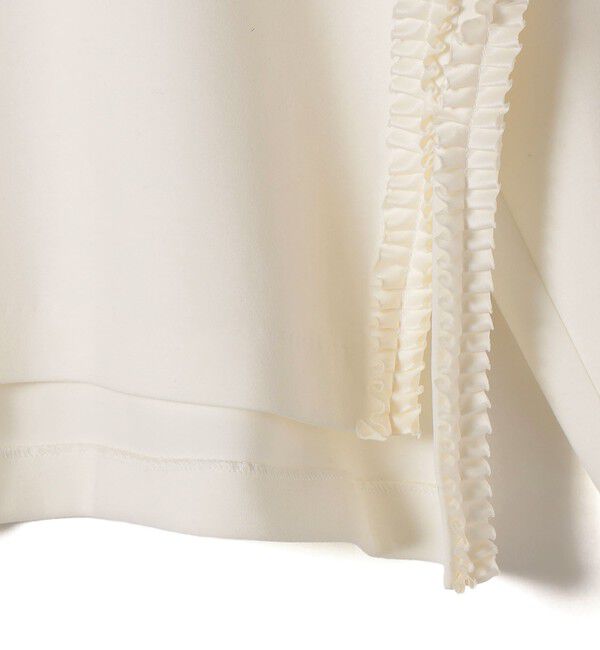 SHIPS for women「【WEB限定】〈手洗い可能〉サイド スリット フリル ダンボール カットソー」|Tシャツ・カットソー|