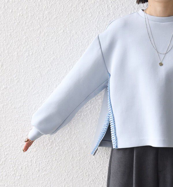 SHIPS for women「【WEB限定】〈手洗い可能〉サイド スリット フリル ダンボール カットソー」|Tシャツ・カットソー|