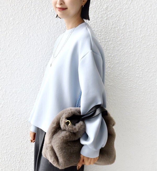 SHIPS for women「【WEB限定】〈手洗い可能〉サイド スリット フリル ダンボール カットソー」|Tシャツ・カットソー|