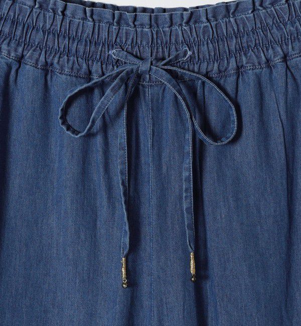 SHIPS any「bon_meur:〈洗濯機可能〉エンブロイダリー ギャザー フレア デニム イージー パンツ」|デニム|