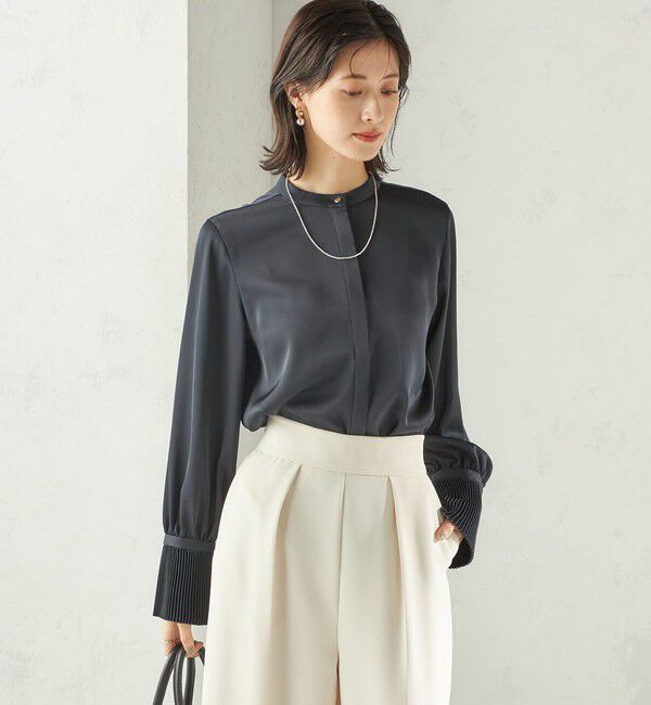 SHIPS for women「〈手洗い可能〉プリーツ 袖 デザイン ブラウス」|シャツ・ブラウス|