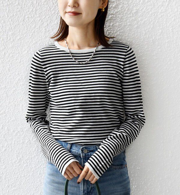 SHIPS for women「〈洗濯機可能〉ラメ クルーネック 長袖 ニット」|ニット・セーター|