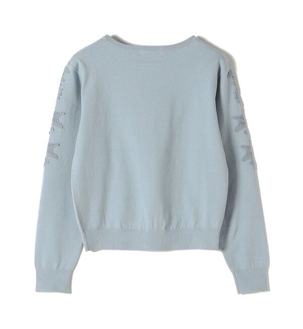 SHIPS for women「【WEB限定】〈手洗い可能〉ショルダー レース コンビ ニット プルオーバー」|ニット・セーター|