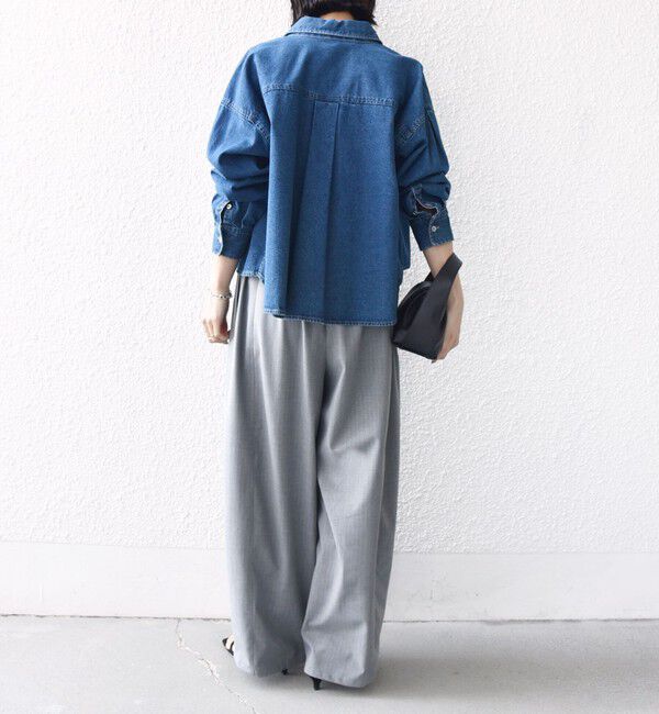 SHIPS for women「《一部追加予約》〈手洗い可能〉トロ ピン ストライプ ウエスト ギャザー パンツ」|その他|