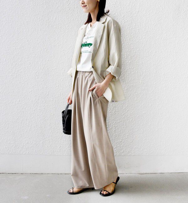 SHIPS for women「《一部追加予約》〈手洗い可能〉トロ ピン ストライプ ウエスト ギャザー パンツ」|その他|