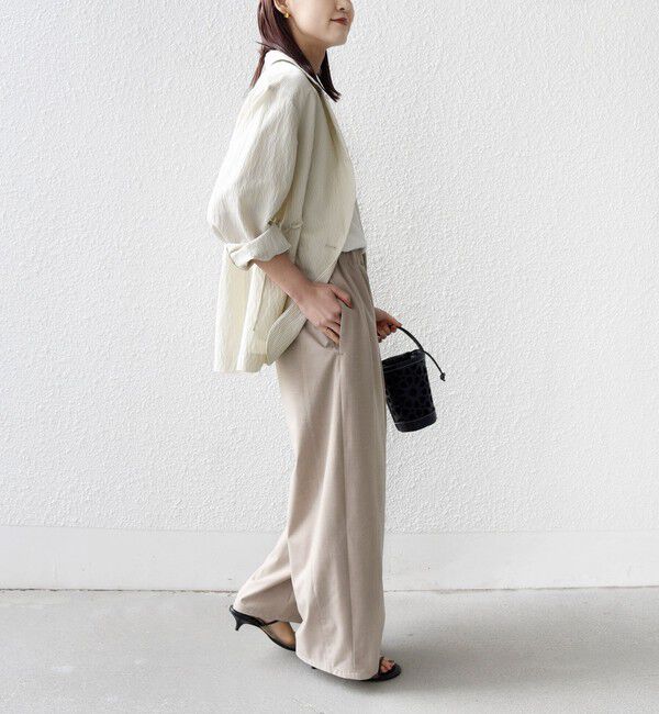 SHIPS for women「《一部追加予約》〈手洗い可能〉トロ ピン ストライプ ウエスト ギャザー パンツ」|その他|