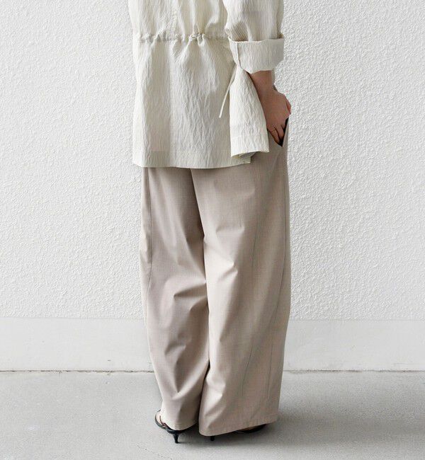 SHIPS for women「《一部追加予約》〈手洗い可能〉トロ ピン ストライプ ウエスト ギャザー パンツ」|その他|