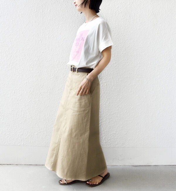 SHIPS for women「《予約》【WEB限定】オーガニック コットン ロゴ フレンチスリーブ TEE」|Tシャツ・カットソー|