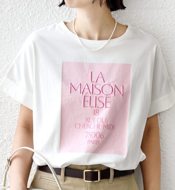 SHIPS for women「《予約》【WEB限定】オーガニック コットン ロゴ フレンチスリーブ TEE」|Tシャツ・カットソー|