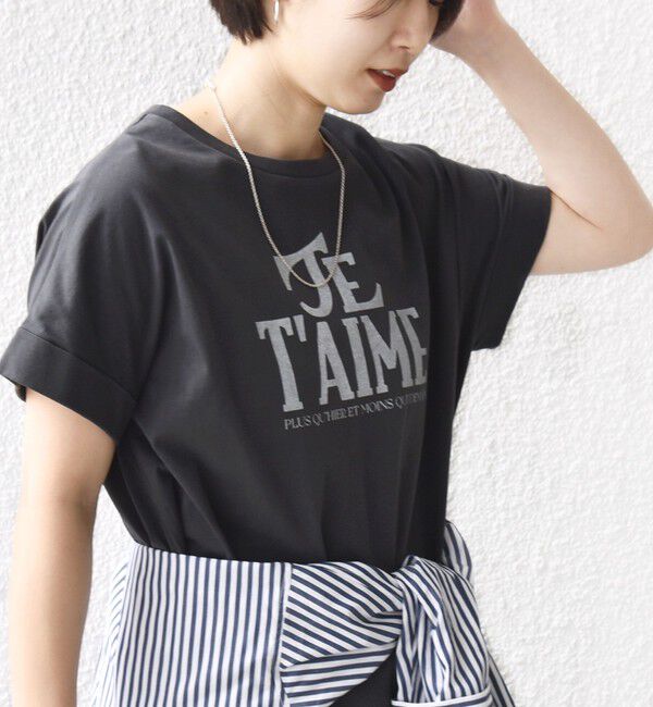 SHIPS for women「《予約》【WEB限定】オーガニック コットン ロゴ フレンチスリーブ TEE」|Tシャツ・カットソー|