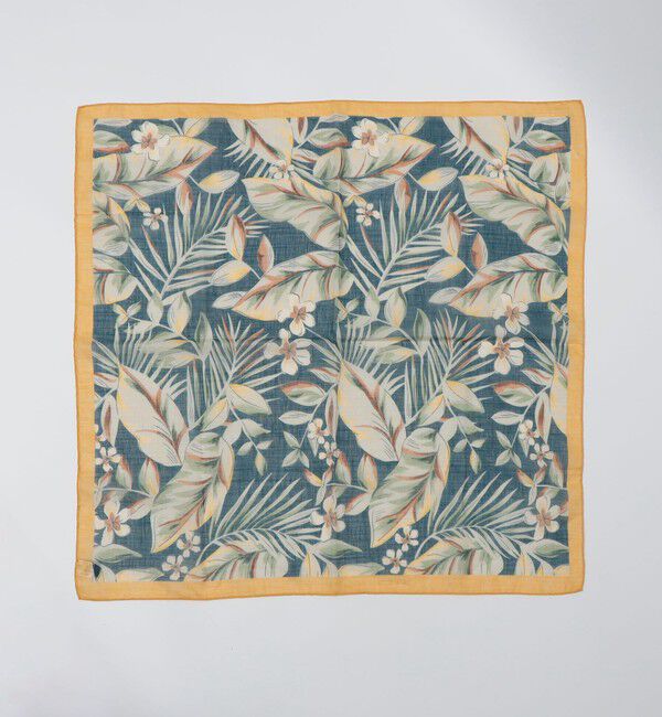 SHIPS「Vincenzo Miozza: コットン リネン リーフ バンダナ」|バンダナ・スカーフ|ライトイエロー