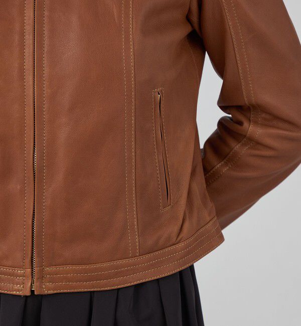 TOMORROWLAND collection「ラムレザー ジップアップブルゾン」|ライダースジャケット|