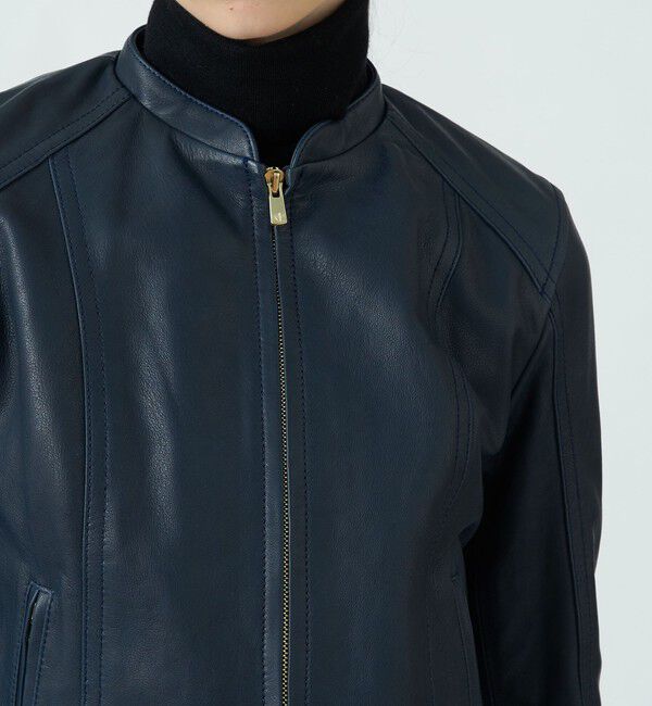 TOMORROWLAND collection「ラムレザー ジップアップブルゾン」|ライダースジャケット|