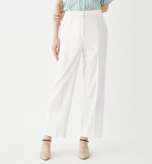 TOMORROWLAND collection「リネンストレッチ ウエストギャザーストレートパンツ」|その他|