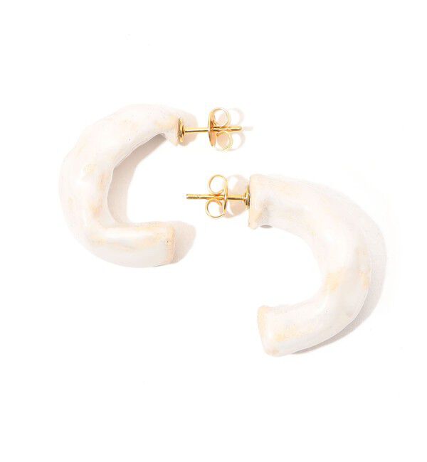 TOMORROWLAND GOODS「LEVENS PIEDRA HOOPS ピアス」|ピアス|11 ホワイト