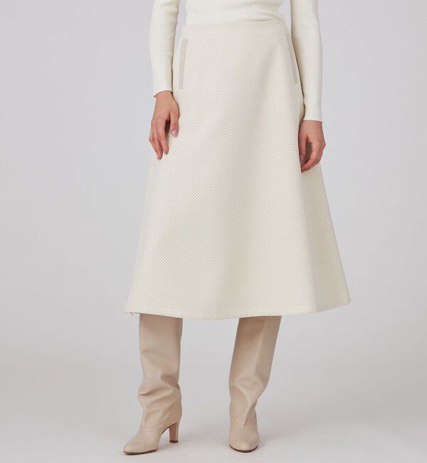 Ballsey「パンチングトリプルクロス トラペーズスカート」|台形|