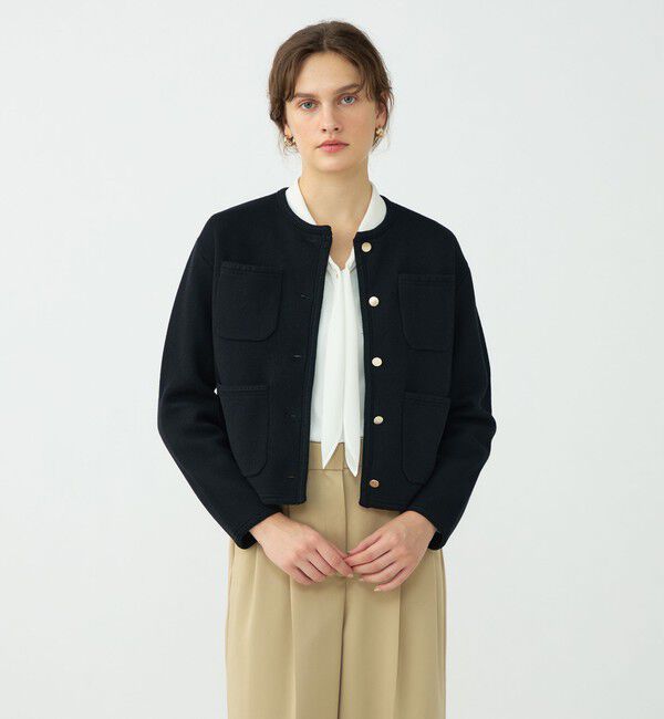 Ballsey「コットンポリエステルダブルフェイス 4ポケットカーディガン」|カーディガン|