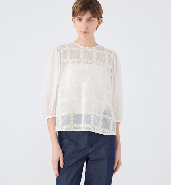 TOMORROWLAND collection「クロスフルール ペザントプルオーバー」|シャツ・ブラウス|