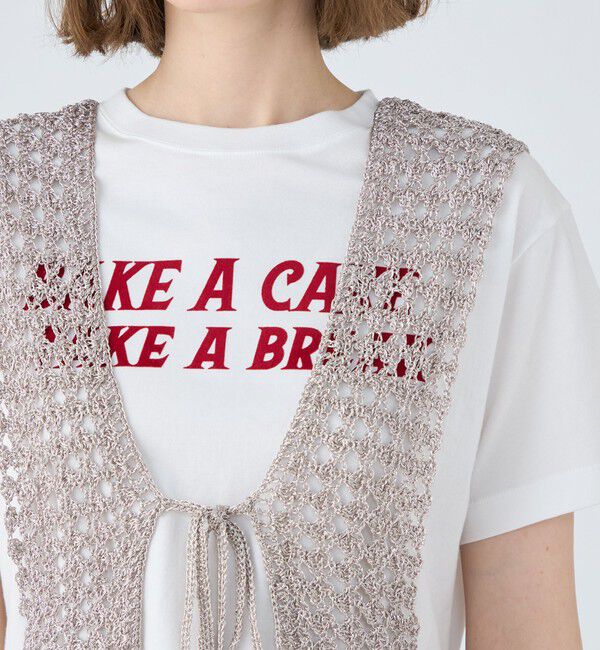 MACPHEE「メタリッククロシェ フロンタブルベスト」|ベスト・ジレ|