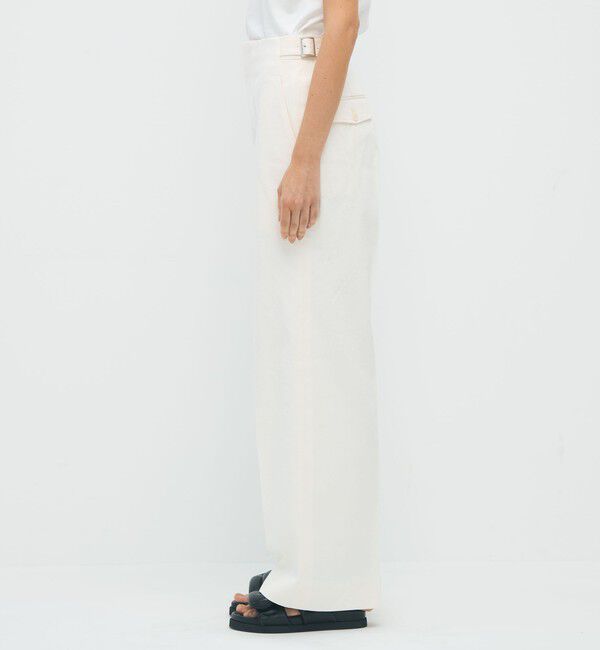 CABaN「コットンシルクストレッチ デニムフレアパンツ」|チノ|