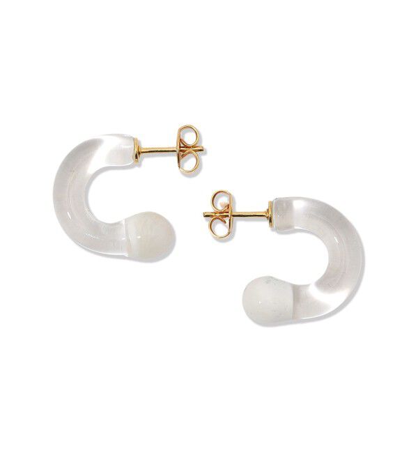 TOMORROWLAND GOODS「 LEVENS JEWELS MINI GLASS HOOP ピアス」|ピアス|11 ホワイト