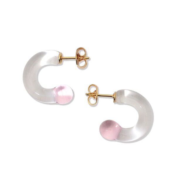 TOMORROWLAND GOODS「 LEVENS JEWELS MINI GLASS HOOP ピアス」|ピアス|33 ピンク