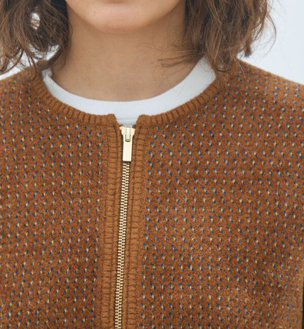 MACPHEE「シェニールジャカード ジップアップカーディガン」|カーディガン|