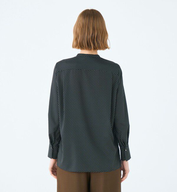 Ballsey「ミニドットプリント スリムボウタイブラウス」|シャツ・ブラウス|