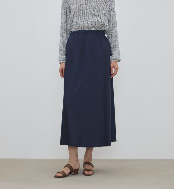 DES PRES「サテンジョーゼット セミマーメイドスカート」|フレア|