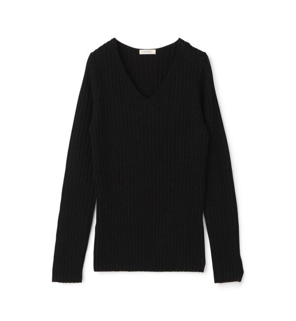 DES PRES「ウールリブ Vネックプルオーバー」|ニット・セーター|18 ブラック系