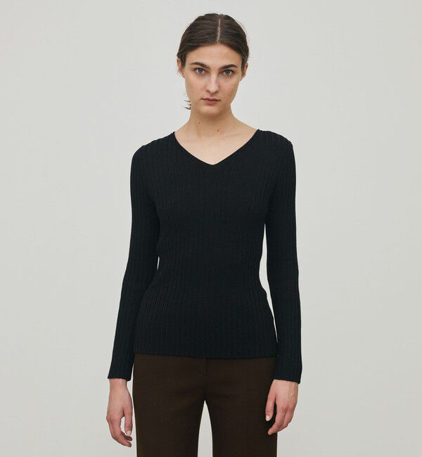 DES PRES「ウールリブ Vネックプルオーバー」|ニット・セーター|