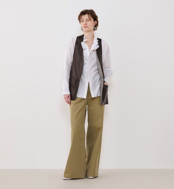 GALERIE VIE「スムースカーフ カラーレスベスト」|ベスト・ジレ|