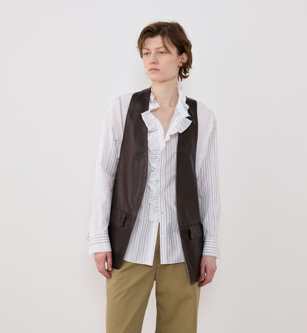 GALERIE VIE「スムースカーフ カラーレスベスト」|ベスト・ジレ|