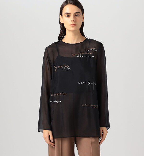 DES PRES「メッセージエンブロイダリー プルオーバーブラウス」|シャツ・ブラウス|
