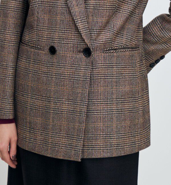 TOMORROWLAND collection「シックバーガンディー ダブルブレストジャケット」|テーラードジャケット|