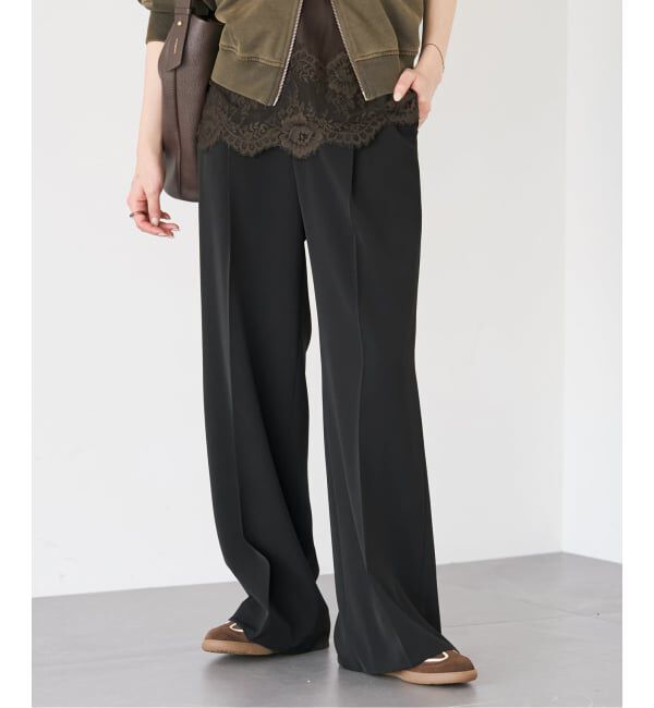 Plage「beautiful tuck パンツ」|スラックス|ブラック