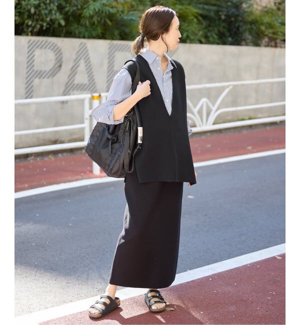 SLOBE IENA「ダブルフェイスコットンニットベスト」|ベスト・ジレ|