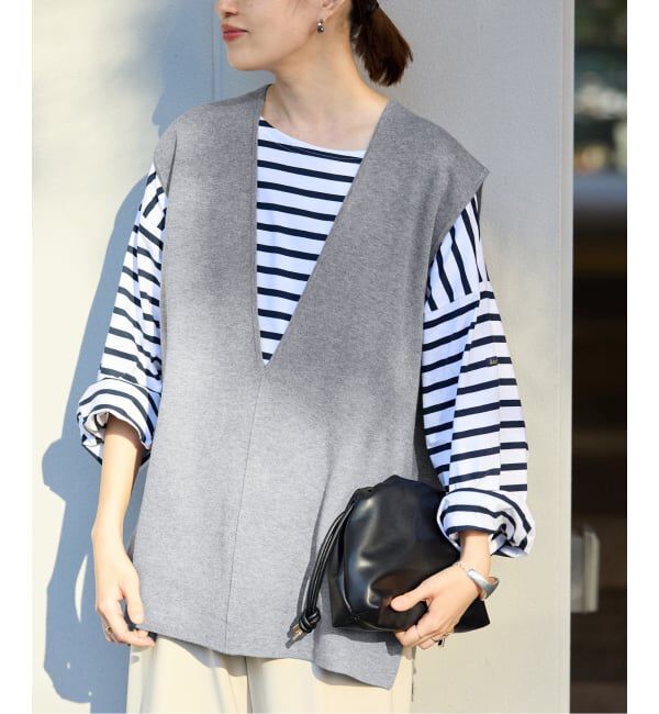 SLOBE IENA「ダブルフェイスコットンニットベスト」|ベスト・ジレ|